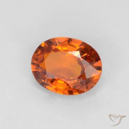 Saphir Orange foncé naturelle ovale, 0.58 ct, VVS-VS