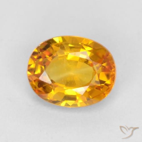 0.59ct Naturel Or orange foncé Saphir, ovale, VVS-VS