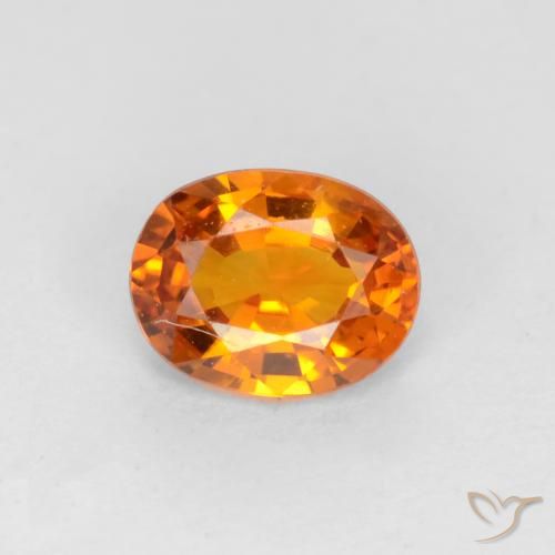 0.57ct Naturel Abricot orange Saphir, ovale, VS