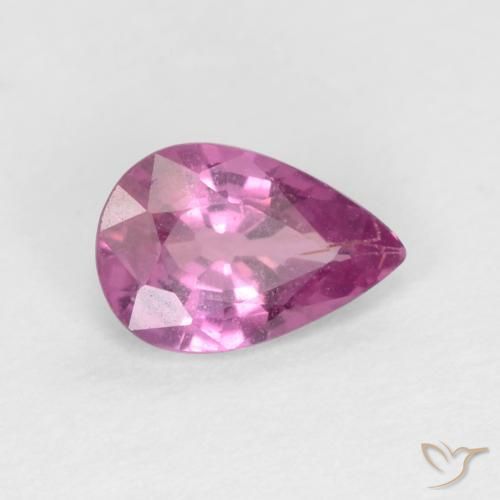 Saphir Rose pourpre royal naturelle En forme de poire, 0.44 ct, VS