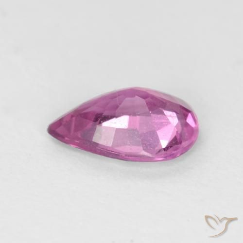 Saphir Rose pourpre royal naturelle En forme de poire, 0.44 ct, VS