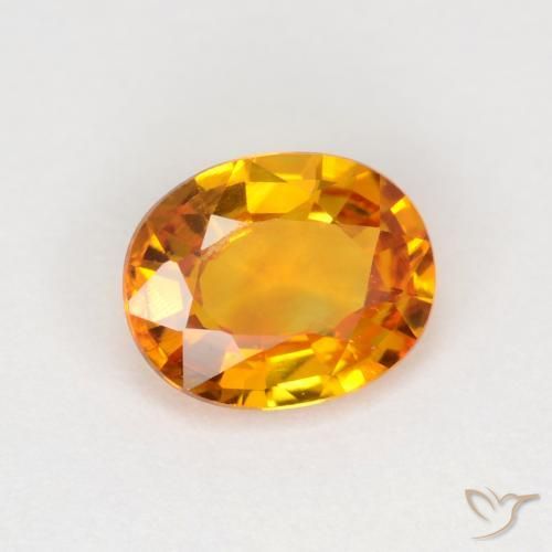 Saphir Orange moyen naturelle ovale, 0.72 ct, VVS-VS