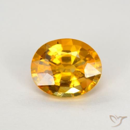 0.74ct Naturel Orange moyen Saphir, ovale, VS
