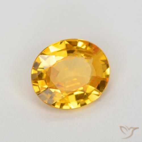 Saphir Or moyen naturelle ovale, 0.64 ct, VVS-VS