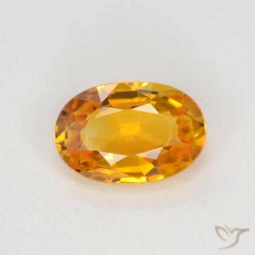 0.72ct Naturel Or orange foncé Saphir, ovale, VVS-VS