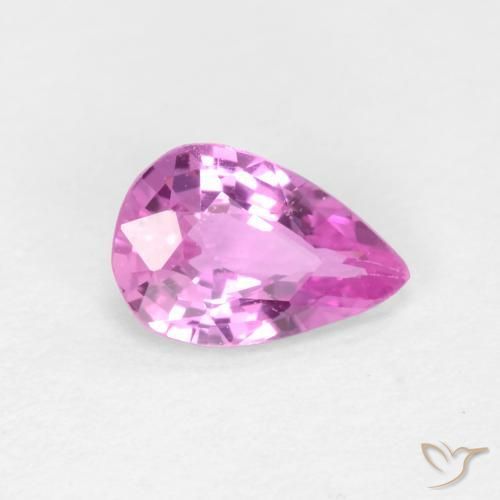 Saphir Pourpre rosâtre profond naturelle En forme de poire, 0.46 ct, VVS-VS