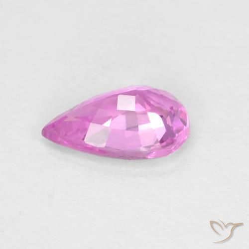 Saphir Pourpre rosâtre profond naturelle En forme de poire, 0.46 ct, VVS-VS