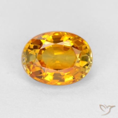 0.72ct Naturel Doré-orange foncé Saphir, ovale, VS