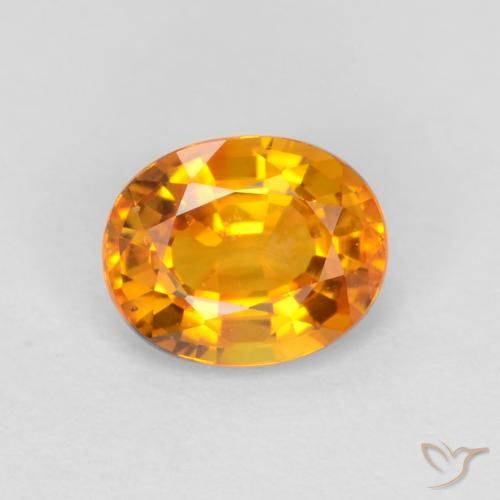 0.72ct Naturel Doré-orange foncé Saphir, ovale, VVS-VS