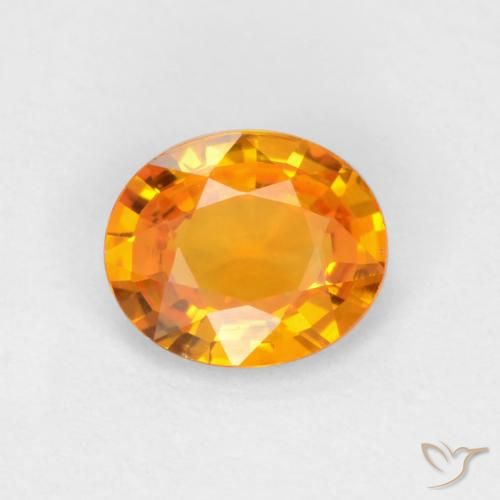 0.49ct Naturel Orange foncé Saphir, ovale, VVS-VS