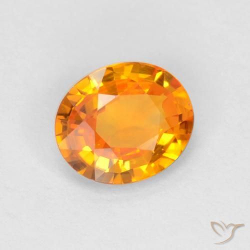 Saphir Orange foncé naturelle ovale, 0.49 ct, VVS-VS