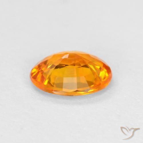 Saphir Orange foncé naturelle ovale, 0.49 ct, VVS-VS