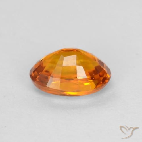 Saphir Abricot orange naturelle ovale, 0.59 ct, VS