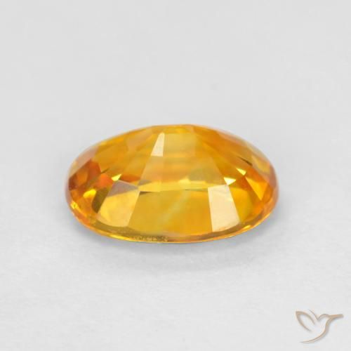 Saphir Orange vif naturelle ovale, 0.78 ct, VS