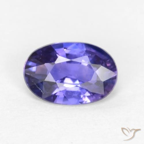 0.51ct Naturel Violet foncé Saphir, ovale, VS-SI