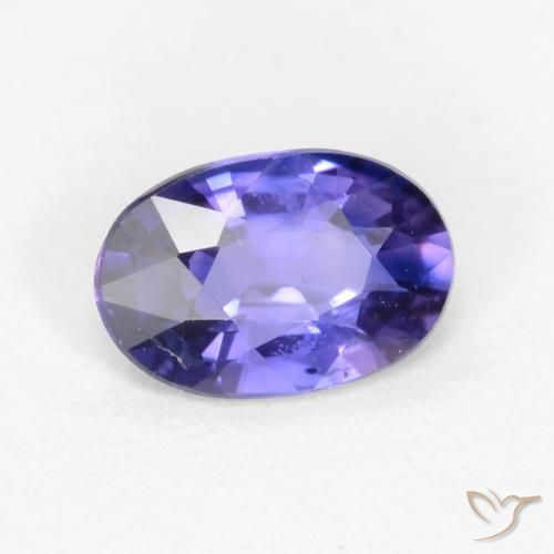 Saphir Violet foncé naturelle ovale, 0.51 ct, VS-SI