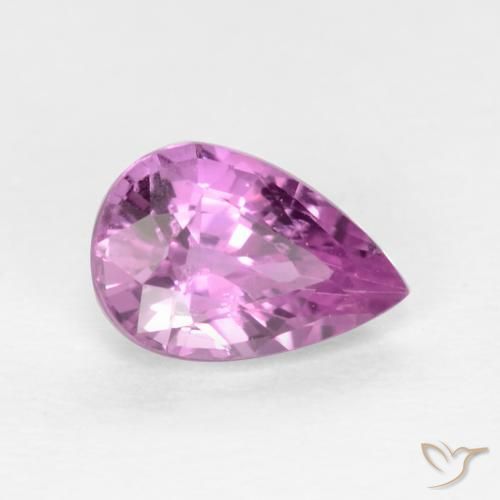 Saphir Pourpre moyen-léger naturelle En forme de poire, 0.60 ct, VS