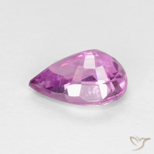 Saphir Pourpre moyen-léger naturelle En forme de poire, 0.60 ct, VS