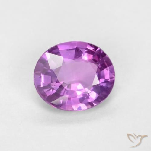 Saphir Pourpre intense naturelle ovale, 0.39 ct, VS