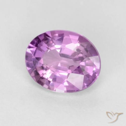 Saphir Pourpre lilas naturelle ovale, 0.48 ct, VVS-VS