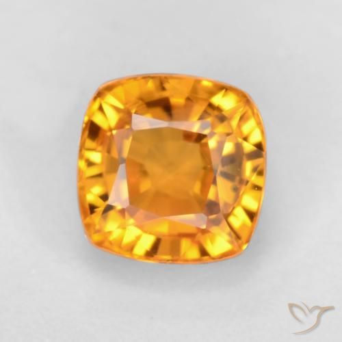 0.70ct Naturel Orange moyen Saphir, Coussin, VS, Photo A