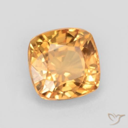 Saphir Orange-or naturelle Coussin, 0.69 ct, VS