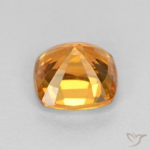 Saphir Doré-orange foncé naturelle Coussin, 0.51 ct, VS