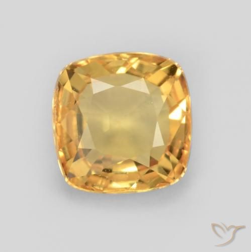 0.64ct Naturel Doré moyen-foncé Saphir, Coussin, VS