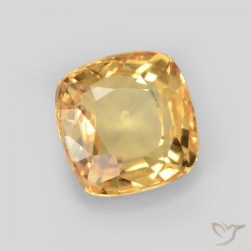 Saphir Doré moyen-foncé naturelle Coussin, 0.64 ct, VS