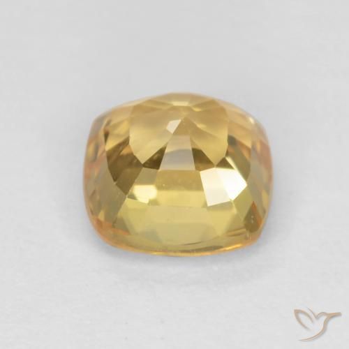 Saphir Doré moyen-foncé naturelle Coussin, 0.64 ct, VS