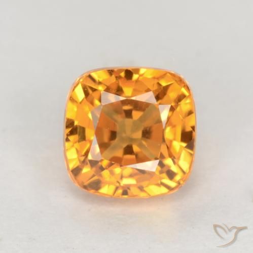 0.66ct Naturel Or orange foncé Saphir, Coussin, VS
