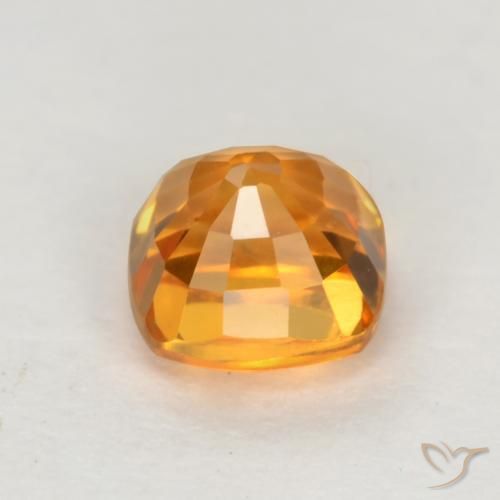Saphir Or orange foncé naturelle Coussin, 0.66 ct, VS
