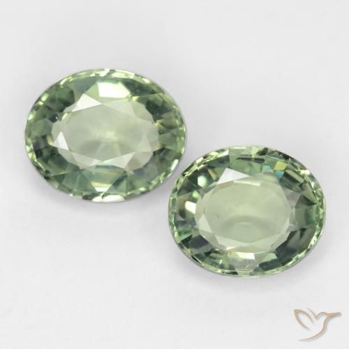 1.58ctw Naturel Medium Light Green Saphir, ovale, VVS-VS