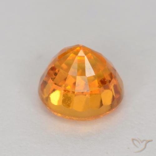 Saphir Orange moyen naturelle Coupe roude, 0.67 ct, VS