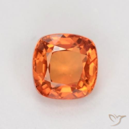 0.50ct Naturel Orange vif Saphir, Coussin, VS