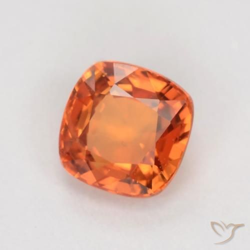 Saphir Orange vif naturelle Coussin, 0.50 ct, VS