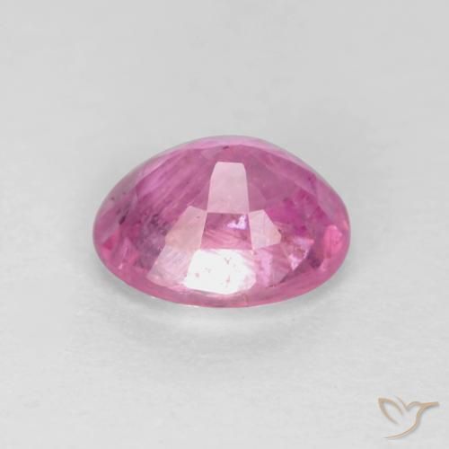 Saphir Rose intense naturelle ovale, 0.43 ct, VS-SI