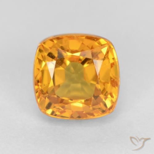 0.77ct Naturel Or orange foncé Saphir, Coussin, VS