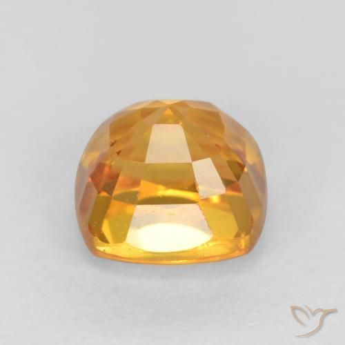 Saphir Or orange foncé naturelle Coussin, 0.77 ct, VS