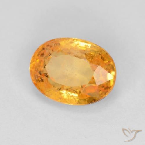 Saphir Orange moyen naturelle ovale, 0.78 ct, SI