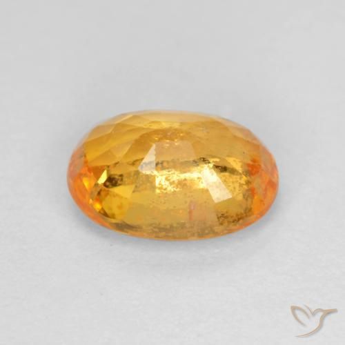 Saphir Orange moyen naturelle ovale, 0.78 ct, SI
