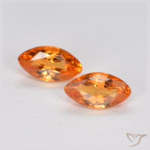 0.41ctw Naturel Orange moyen Saphir, Marquise, VS