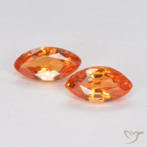0.39ctw Naturel Orange vif Saphir, Marquise, VS