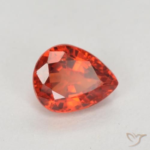 Saphir Rouge cramoisi vif naturelle En forme de poire, 0.39 ct, VS