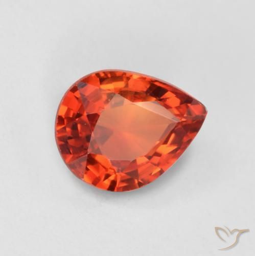 Saphir Rouge moyen naturelle En forme de poire, 0.42 ct, VS