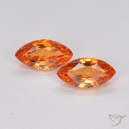 0.39ctw Naturel Orange moyen Saphir, Marquise, VS
