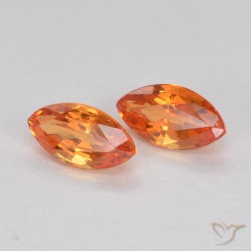Shop natural 0.42ct Orange feu Saphir gems, Marquise, from Tanzanie at GemSelect. In stock, global shipping!