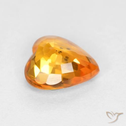 Saphir Abricot orange naturelle Cœur, 0.45 ct, VS