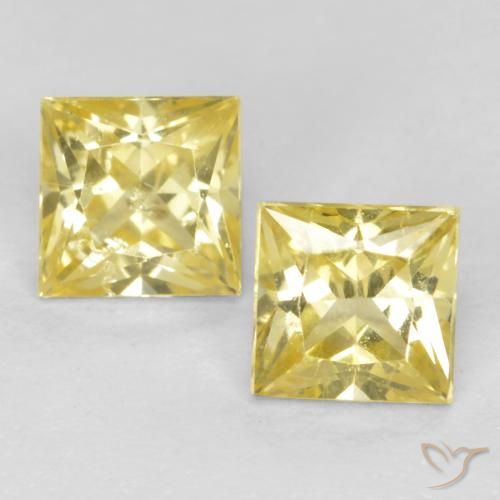 Shop natural 0.59ct Jaune moyen-léger Saphir gems, Carré, from Tanzanie at GemSelect. In stock, global shipping!