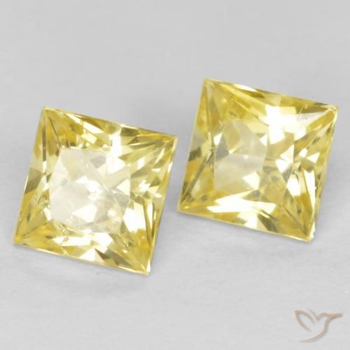 Shop natural 0.59ct Jaune moyen-léger Saphir gems, Carré, from Tanzanie at GemSelect. In stock, global shipping!